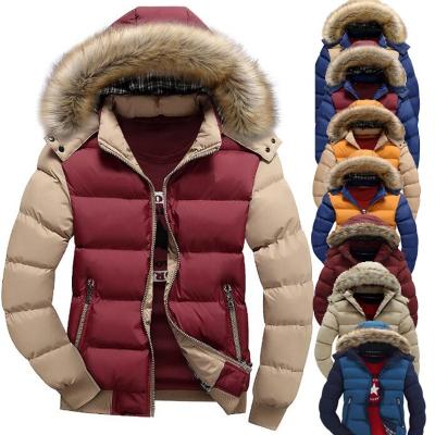 China Viable Pinghu FASHION 2020 Chinese Manufacturer Stock Wholesale Fur Collar Plus Size Winter Warm Hooded Padded Jacket For Men for sale