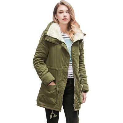 China Viable Pinghu FASHION 2020 Chinese Stock Wholesale Lamb Winter Cashmere Manufacturer Hooded Windproof Padded Jacket For Women for sale