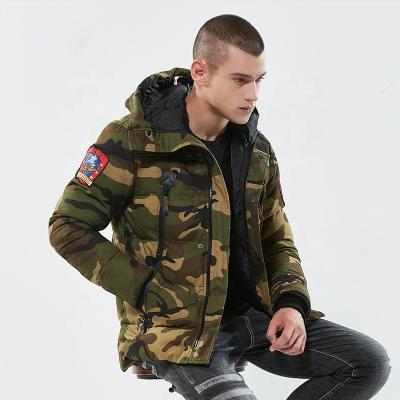 China Viable Pinghu MAKE 2020 Chinese Manufacturer Stock Wholesale Winter Thicken Waterproof Camouflage Hooded Padded Jacket For Men for sale