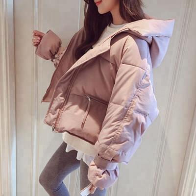 China 2019 Jiaxing Pinghu Hood Coat Jacket For Women Custom Made Korean Polyester Padded Jacket Viable Winter Student for sale