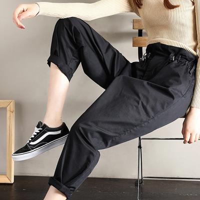 China Viable Pinghu FASHION OEM 2019 Custom High Waist Flower Pants Korean Loose Cargo Harem Pants Autumn Women Pants Pantalon Femme for sale