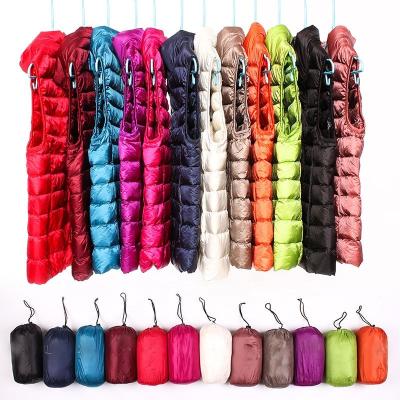 China Sustainable Pinghu SHAPE 2020 Chinese Manufacturer Stock Wholesale Winter Plus Size Support Feather Short Weight Down Vest For Women for sale