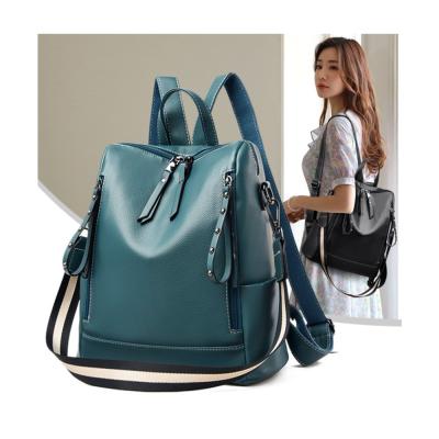 China 2021 New Girl's Luxury Backpack Lychee Pattern Anti-theft Anti-theft Backpack For Women Travel Soft Leather Bags for sale