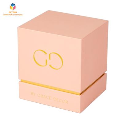 China Recyclable wholesale custom luxury paper scented candle jars and with boxes set gift candle box packaging for candles for sale