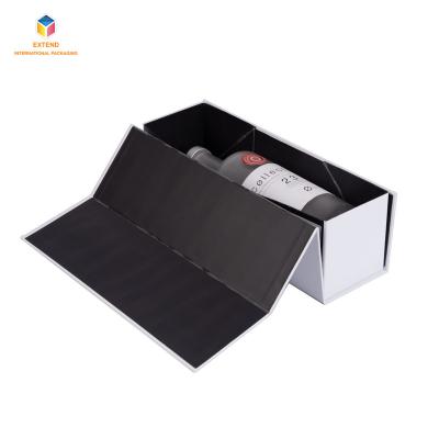 China Recyclable luxury magnetic paper set wine gift boxes for glass bottle wine packaging box for sale