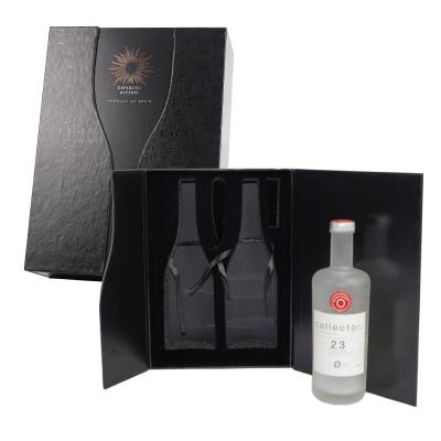 China Recyclable champagne packaging boxes whisky glass bottle set champagne flute gift box for sale