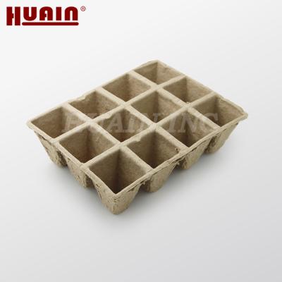 China Biodegradable Garden Supplies Molded Paper Pulp Flower Seeding Vase Pots Tray for sale