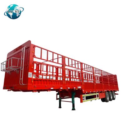 China High Quality Tri Axles Trailer Truck Trailer Sidewall Bulk Cargo Cattle Barrier Cargo Semi Trailer Truck for sale