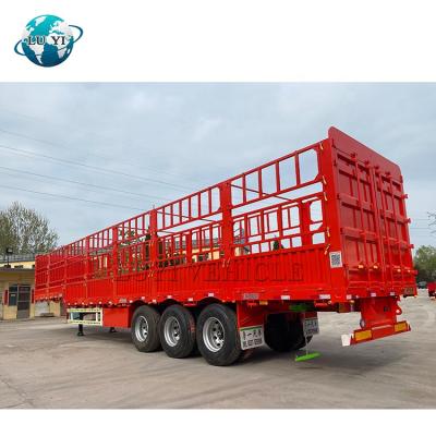 China Truck Trailer 3 Axles 40ft 50 Ton Barrier Stake Semi Trailer Transport Cargo Semi Trailer for sale