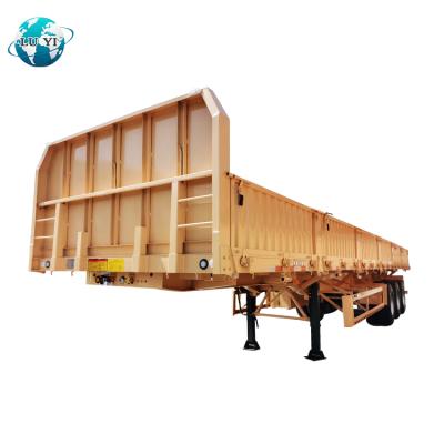 China Side wall trailer 3 axle semi truck trailer 60 tons dropside cargo transport semi truck trailer for sale for sale