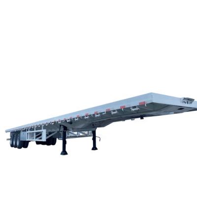 China Truck trailer 3 axles 60 tons rig trailers with extendable and lengthened flatbed container semi trailer for sale for sale