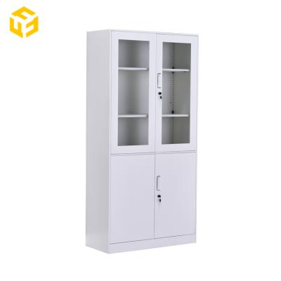 China Luoyang Furnitopper 12mm Foldable Narrow Edge Door Bookcase Metal File Cabinet Glass Metal Cabinet for sale