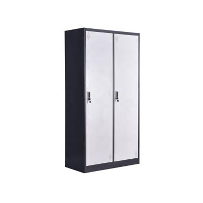 China Modern Luoyang Factory 2 Door Steel Clothes Commercial Wardrobe Furniture for sale