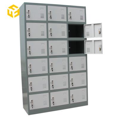 China Modern Office Storage School Gym Use 18 Door Modern Mini Steel Locker Cheap for sale