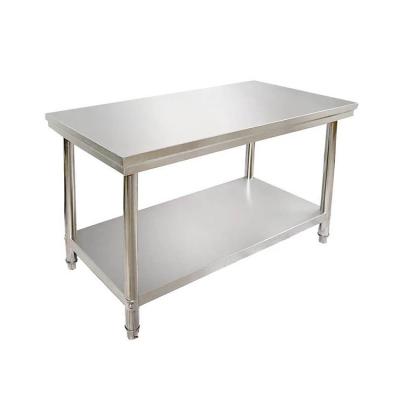 China Modern Office Filing Storage Double Layer Knocked-Down Stainless Steel Flat Workbench for sale