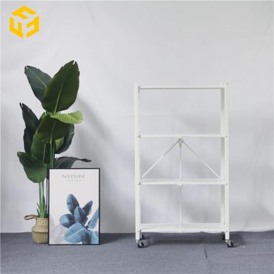 China Viable Hot Sales Furniture Home Use Kitchen Living Room Metal Folding Rack With Casters Commercial Furniture for sale