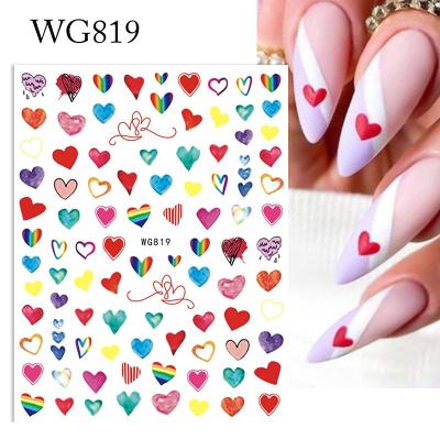 China New Nail Beauty Products Nail Sticker Valentine's Day Love Color Holiday Holographic Nail Stickers Black And White Decoration Nail Sticker for sale