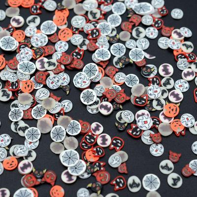 China Polymer Clay Nail Art Decoration 500g/bag Halloween Nail Stickers 3D Slices Halloween Pumpkin Ghost Pumpkin Slices Polymer Clay for sale