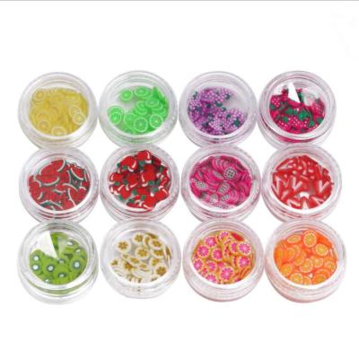 China Nail Cosmetics 12 Boxes Nail Art Fruit Slices Slices Colorful DIY 3d Art Decoration Nails Fruit Nail Charms for sale