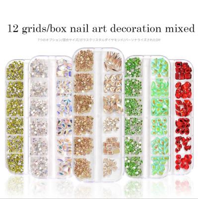 China Mixed Multi Shape Crystal Stone Nail Art Art Color Glass Rhinestones Set New High Quality 7 Environmental Protection Nail Art 2021 for sale