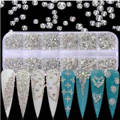 China Nail Art Decoration Hot Sale Colorful Rhinestone Nail Art New For Nail Design In Box Rhinestone Nails Decoration for sale