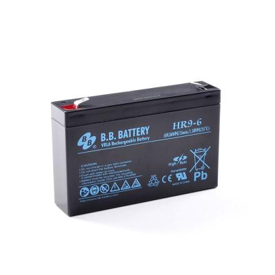 China Home Appliances Cycle BB Battery 6V 8Ah HR9-6 High Rate Deep Discharge Lead Acid Battery for sale