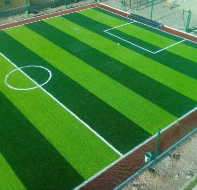 China Bi-green color 50MM 60MM Waterproof Artificial Turf For Outdoor Sports Football Grass Carpet for sale