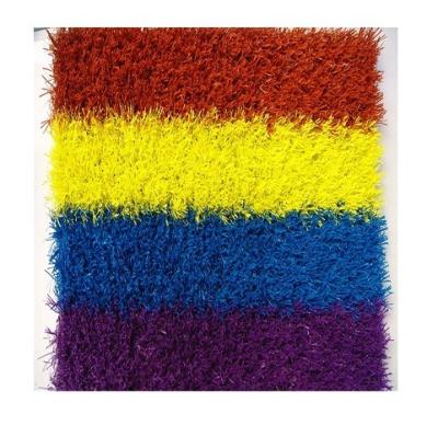 China Colorful grass carpets Commercial exhibition artificial grass with red blue yellow purple colors for sale