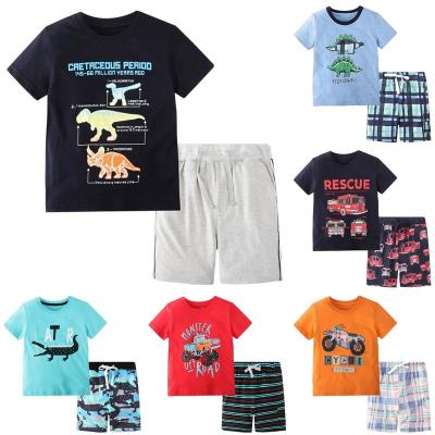 China 100% Cotton Boys and Girls Summer Casual Children's Clothes Suit 2 Pieces Casual Cartoon Baby Clothes Set for sale