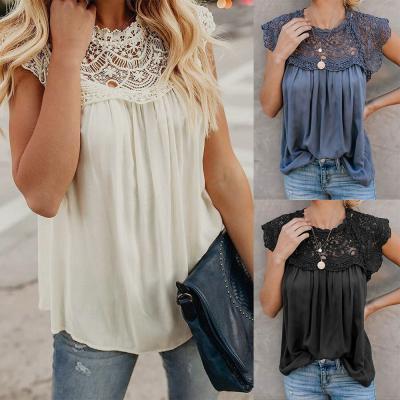 China New European and American women's dress lace anti-shrink vest dress loose solid color sleeveless top factory direct for sale