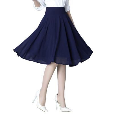 China Wholesale Fashion Anti-Static Skirts Womens Solid Color Custom Print Full Long Pleated A-Line Skirt For Women for sale