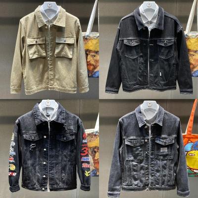 China Liluo Reversible Teams Denim Jacket Solid Color Custom Leisure High Quality Men Pilots Embroider Jeans Jacket for sale