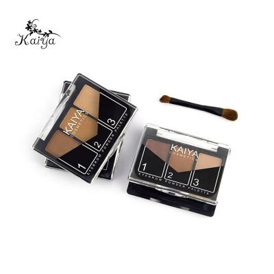 China Manufacturer Wholesale 3 Color Eyebrow Powder Compact Kit Waterproof Custom Eyebrow Palette Makeup for sale