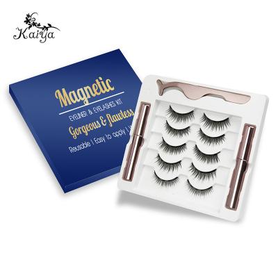 China High Quality Waterproof Makeup Eye Liner Maquillaje Delineadores Set Colored Transparent Strong Magnetic Mink Eyelashes With Eyeliner for sale