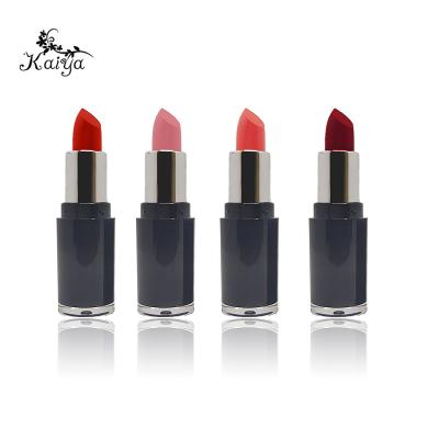 China Low MOQ Waterproof Wholesales Natural Organic Velvet Waterproof Long Lasting Matte Lipstick Silky Smooth Black Round Lipstick for sale