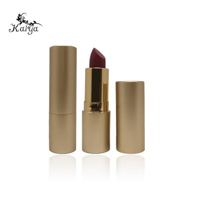 China Natural Organic Cruelty Matte Silky Lip Stick Long Free High Dye Waterproof Non Lasting Gold Cup Luxury Custom Lipstick for sale