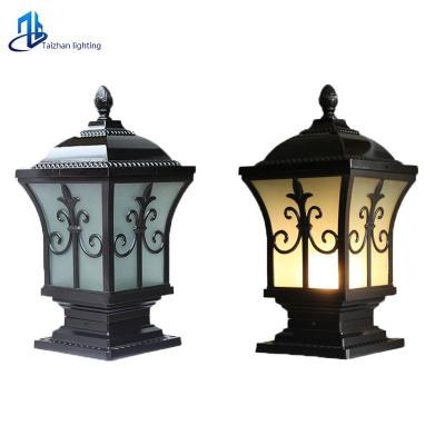 China European solar gate pillar light garden stype fence garden lamp villa outdoor waterproof lawn lighting for sale