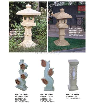 China Outdoor Park Stone Decorated Bollard Lights YT-30401 for sale