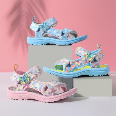 China Princess Flat Children Girls Fancy Sandals Flats Soft Bottom Beach Sandals Shoes Girls Dress for sale