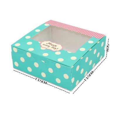 China Recyclable Custom Disposable Food Take Out Window Cake Box Packages Packaging Design Clear Bakery Paper Cake Box for sale