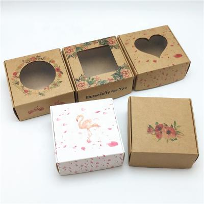 China Recycled Materials Wholesale Clear Cake Box Cheap Disposable Wedding Paper Food Gift Box Kraft Paper Package With Window for sale