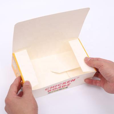 China Custom Design Recyclable Recycle Paper To Take Out Box Food Grade Paper Fried Chicken Packaging Boxes for sale