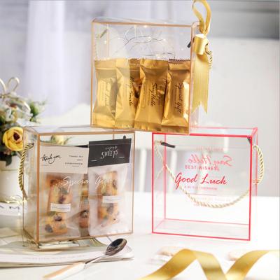 China Hot Selling Transparent DPET Materials Manufacturer Clear PVC PET PP Plastic Box Recycled Portable Foldable Candy Cake Gift Box With Custom Logo for sale