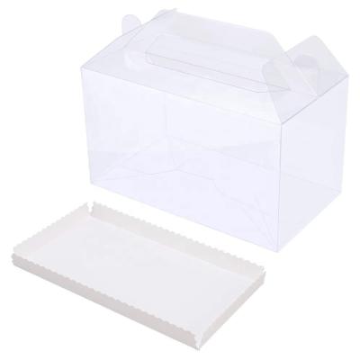 China Recyclable Clear Plastic Favor Favor Boxes in Pack of 25pcs Plastic Gable Boxes with Insert for Wedding, Party, Baby Shower for sale