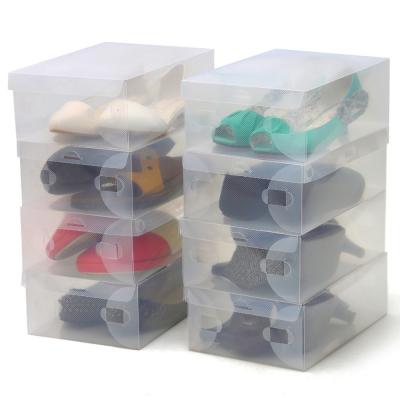 China Hot Selling Logo Customize Transparent Shoes Storage Wholesale Stackable Small Plastic Box Recyclable for sale