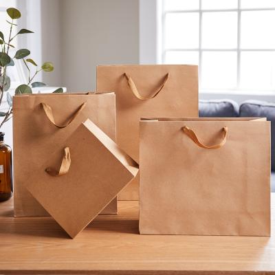 China Factory Price Recyclable Wholesale Printed Brown Kraft Paper Bag for sale