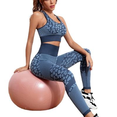 China Breathable Seamless High Waist Gym Gaiters Sleeveless Sports Tops Running Yoga Sets For Women for sale