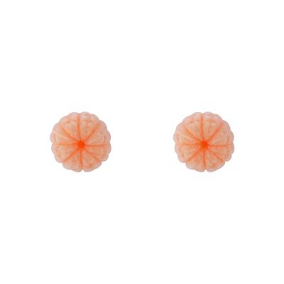 China FASHIONABLE autumn and winter Korean flocking earrings for women small and peach fruit strawberry beautiful face smile earrings for sale