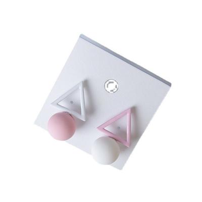 China MISSNICE FASHIONABLE Korean Style Hollow Triangle Around Drop Earring Simple Elegant Women Earring Asymmetric Ice Cream Color Stud Earrings for sale