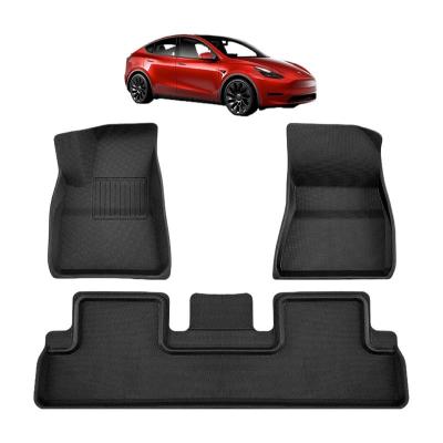 China Accessories 3Pieces/Set Tesla Floor Mats Anti-skidding.clean All Weather Waterproof Anti-Slip Premium Liners Car Interior Floor Mats For Tesla Model 3 for sale